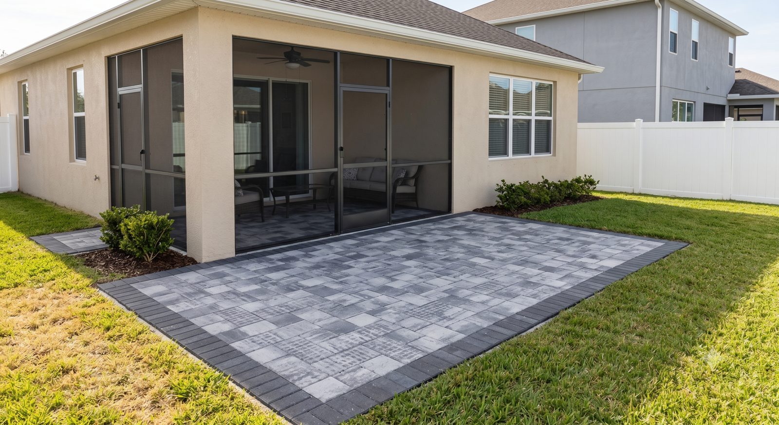 Gray paver patio by Lakewood Ranch Concrete, serving Palmetto, FL