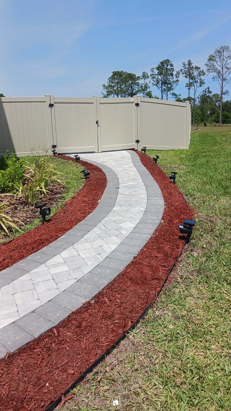 Banded paver walkway by Lakewood Ranch Concrete in Lakewood Ranch, Manatee & Sarasota